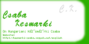 csaba kesmarki business card